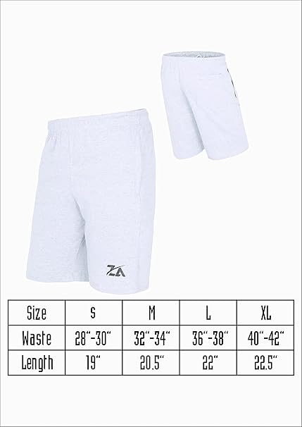 ZA Men’s Lightweight Shorts for Gym, Running & Casual Wear